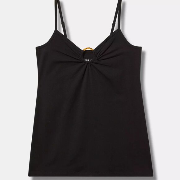 Torrid Cami Tank Top 5X Black )-Ring Scoop Neck Foxy Fitted Layering Plus Size - Picture 4 of 4